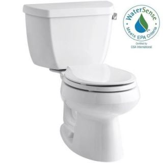 KOHLER Wellworth 2 piece 1.28 GPF Single Flush Round Toilet in White K 3577 RA 0