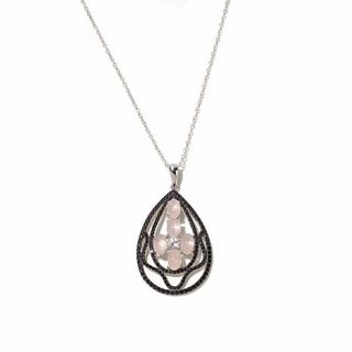 Colleen Lopez "Gorgeous Glow" Morganite, Black Spinel and White Zircon Sterling   7742584