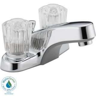 Peerless Chrome 2 Handle 4 in Centerset WaterSense Bathroom Faucet (Drain Included)