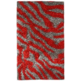 Pearl Gray / Red Area Rug by Noble House