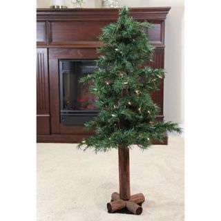 4' Pre Lit Woodland Alpine Artificial Christmas Tree   Clear Lights