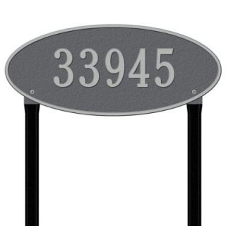 Whitehall Products Madison Estate Oval Pewter/Silver Lawn 1 Line Address Plaque 4011PS