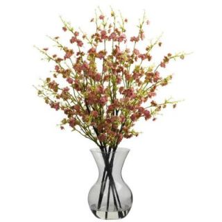 Nearly Natural Cherry Blossoms with Vase Arrangement in Pink 1315 PK