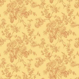 56 sq. ft. Yellow And Orange Lacey Rose Toile Wallpaper WC1280172