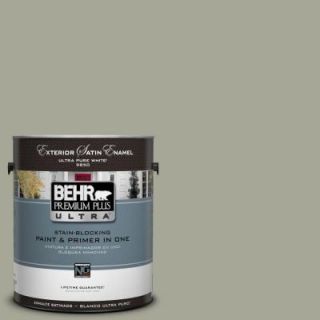 BEHR Premium Plus Ultra 1 Gal. #UL200 6 Simply Sage Satin Enamel Exterior Paint 985401