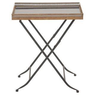 Benzara Unique Styled Metal Marble Tray Table   End Tables