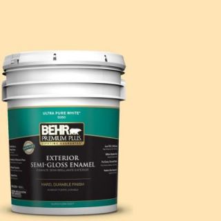 BEHR Premium Plus 5 gal. #P260 3 Vanilla Ice Cream Semi Gloss Enamel Exterior Paint 505005