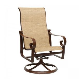 Belden Sling High Back Swivel Rocker Dining Arm Chair   Outdoor Dining Chairs