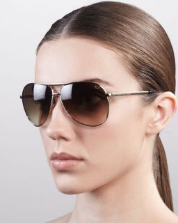Marc Jacobs Classic Aviator Sunglasses, Semi Matte Gold
