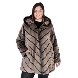 Nuage Womens Plus Size Samara Faux Fur Short Coat