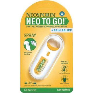 Neosporin + Pain Relief Neo To Go First Aid Antiseptic Pain Relieving Spray, .26 oz.