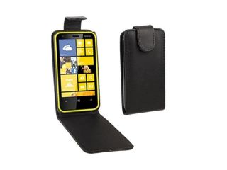 Pure Color Vertical Flip Leather Case for Nokia Lumia 620  (Black)
