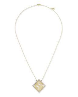 Kacey K 14k Modern Monogram Pendant Necklace with Diamonds