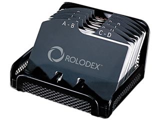 Rolodex 22291ELD Metal/Mesh Open Tray Business Card File Holds 125 2 1/4 x 4 Cards, Black