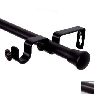 Rod Desyne 28 in to 48 in Black Metal Double Curtain Rod