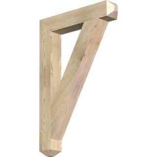 Ekena Millwork 4 in. x 36 in. x 24 in. Douglas Fir Traditional Craftsman Rough Sawn Bracket BKT04X24X36TRA04RDF