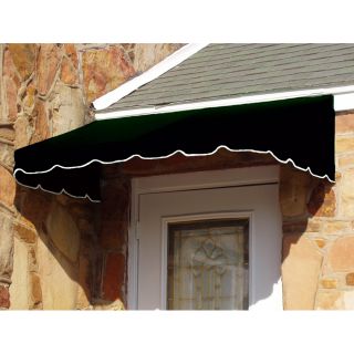 Awntech 124.5 in Wide x 36 in Projection Black Solid Slope Low Eave Window/Door Awning