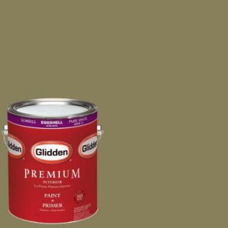 Glidden Premium 1 gal. #HDGG13 Antique Olive Eggshell Latex Interior Paint with Primer HDGG13P 01E