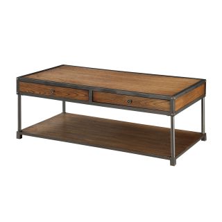 Furniture of America Rustin Dark Oak Coffee Table with Natural Wood Grain Tone   Coffee Tables
