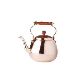 Old Dutch International 4 qt. Tea Kettle with Wood Handle in Solid Copper 835A