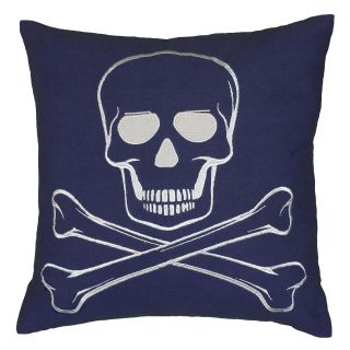 Rizzy Home Applique and Embroidery Details Decorative Throw Pillow   Skull   Decorative Pillows