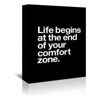 Americanflat Life Begins at the End of Your Comfort Zone Textual Art