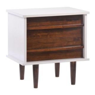 ZUO Seattle Nightstand in Walnut and White 800322