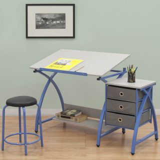 Studio Designs Comet Purple/ Splatter Grey Center Drafting Table with