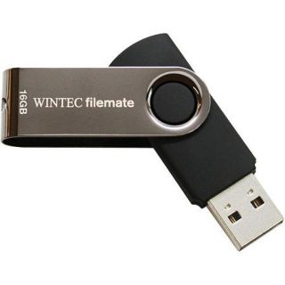Wintec FileMate 16GB SWIVEL USB Flash Drive, Black