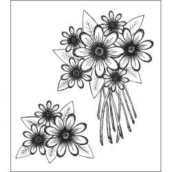 Heartfelt Creations Daisy Patch Bouquet Rubber Stamps  