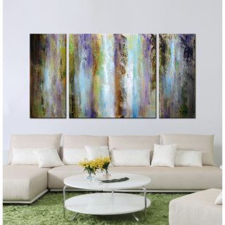 Abstract painting 615 3 piece Hand painted Gallery wrapped Canvas