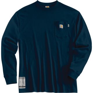 Carhartt Flame-Resistant Long-Sleeve T-Shirt — Navy, Medium, Tall Style, Model# FRK294  Flame Resistant Long Sleeve T Shirts