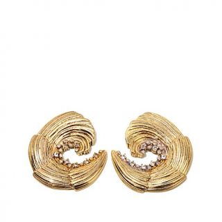 AJA by Anitanja™ .28ct White Topaz "Palm Vine Swirl" Earrings   7711042