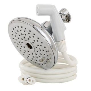RINSE ACE 2 in 1 Convertible 1 Spray 6 in. Fixed Showerhead with Detachable House in Chrome 4085