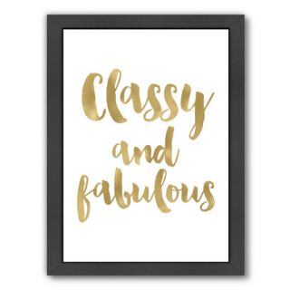 Classy Fabulous Gold White by Amy Brinkman Framed Textual Art