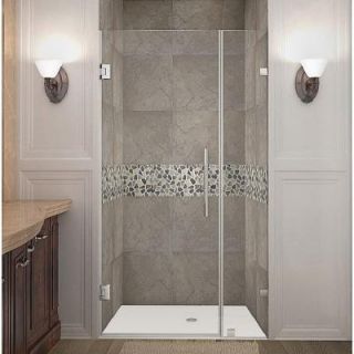 Aston Nautis 33 in. x 72 in. Frameless Hinged Shower Door in Chrome with Clear Glass SDR985 CH 33 10