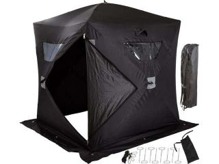 60" x 60" Black Portable 2 Person Ice Fishing Shelter Tent
