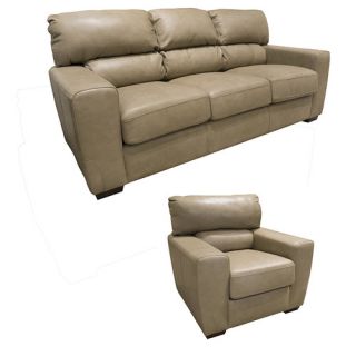 Hartford Top Grain Leather Sofa and Chair Set