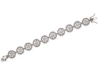 Designer Style C.Z. Diamond Lattice Voile Silver Circle Bracelet