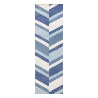 Surya Abigail Rectangular Blue Stripe Woven Polyester Area Rug (Common 8 Ft x 11 Ft; Actual 96 in x 132 in)