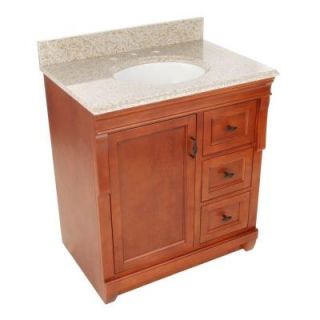 Foremost Naples 31 in. W x 22 in. D Vanity with Right Drawers in Warm Cinnamon with Granite Vanity Top in Beige NACABGR3122