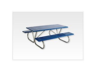 Sports Play 602 636 Standard Rectangular Picnic Table  2 3/8'' Walk Through  8' Rolled Perforated