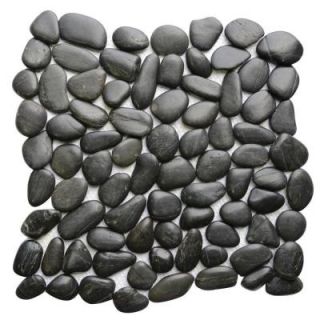 Islander Black 12 in. x 12 in. Natural Pebble Stone Floor and Wall Tile 20 1 BLK