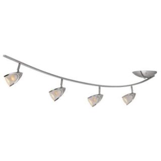 Access Lighting Comet 4 Light Brushed Steel Ceiling Fixture with Opal Glass Shade 52035 BS/OPL