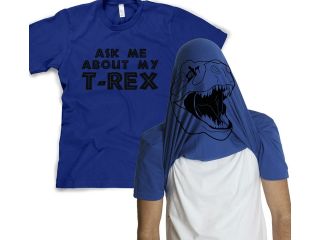 Youth Ask Me About My Blue T Rex T Shirt Funny Flipup Tee For Kids M