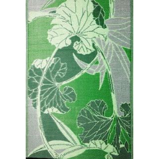 b.b.begonia Blossom Green/Grey 6 ft. x 9 ft. Outdoor Reversible Area Rug B71069008