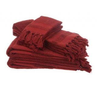Amadeus 6 Piece 100% Cotton Bath Towel Set w/Fringe Border —