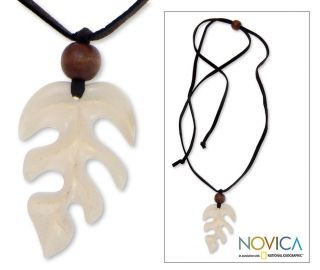 Mens Bone Living Leaf Necklace (Indonesia)  ™ Shopping