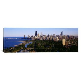 iCanvas Panoramic Aerial View of Skyline Chicago, Illinois Photographic Print on Canvas