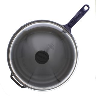 Chasseur 2.5 quart Blue Cast Iron Fry Pan with Lid  
